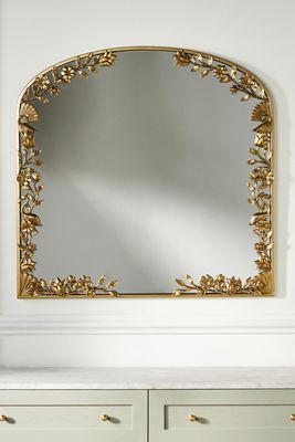Shyla Floral Animal Mantel Wall Mirror