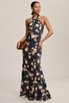 BHLDN Ruby Twist Halter Satin Gown