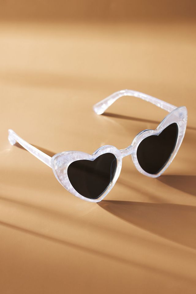 White best sale heart sunglasses