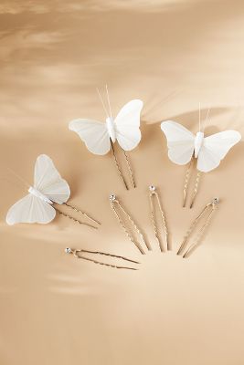 Gaios Glasswing Hair Pins In White