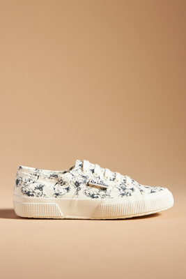 Shop Superga 2750 Sketched Flower Sneakers In Beige