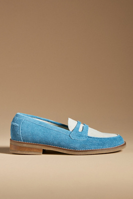 Duke & Dexter Penny Loafers In Blue