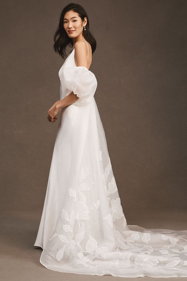 Jenny Yoo Giselle Puff-Sleeve Bridal Cape #1