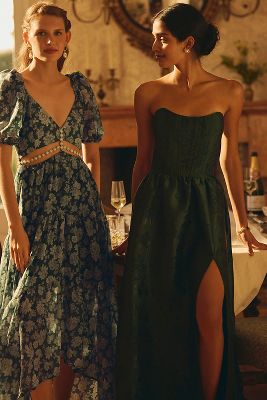 Charlotte Strapless Corset Side-Slit Dress