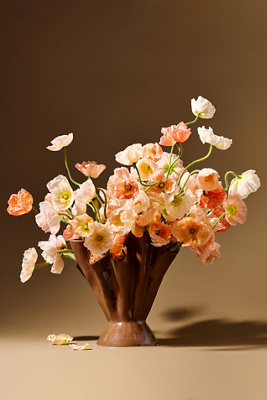 Ruffle Vase by Anthropologie in Brown