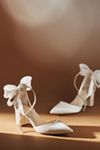 Badgley Mischka Amora Pearl-Strap Satin Heels