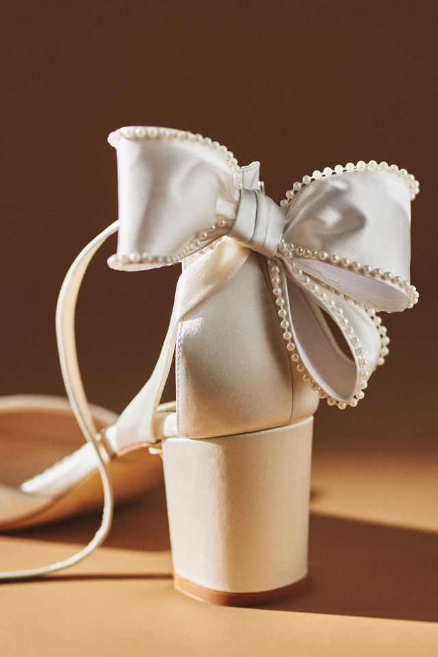Bella Belle Molly Pearl Bow Block Heels #2