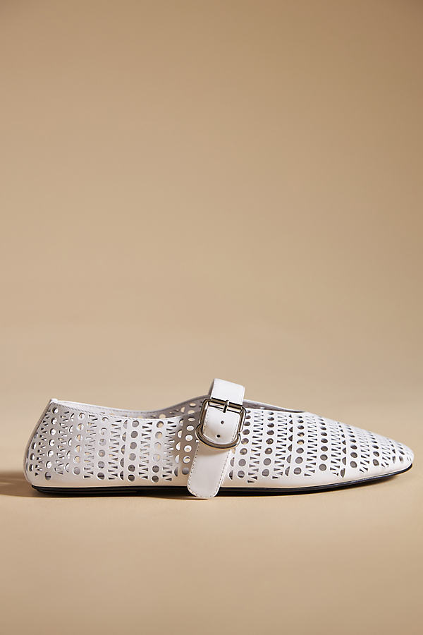 Jeffrey Campbell Mary Jane Shelly Flats In White