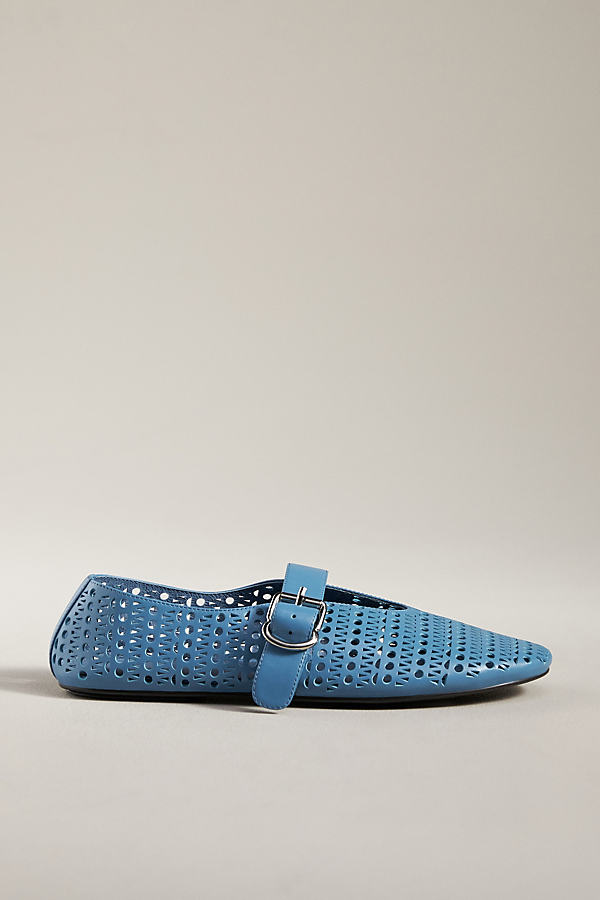 Jeffrey Campbell Mary Jane Shelly Flats In Blue