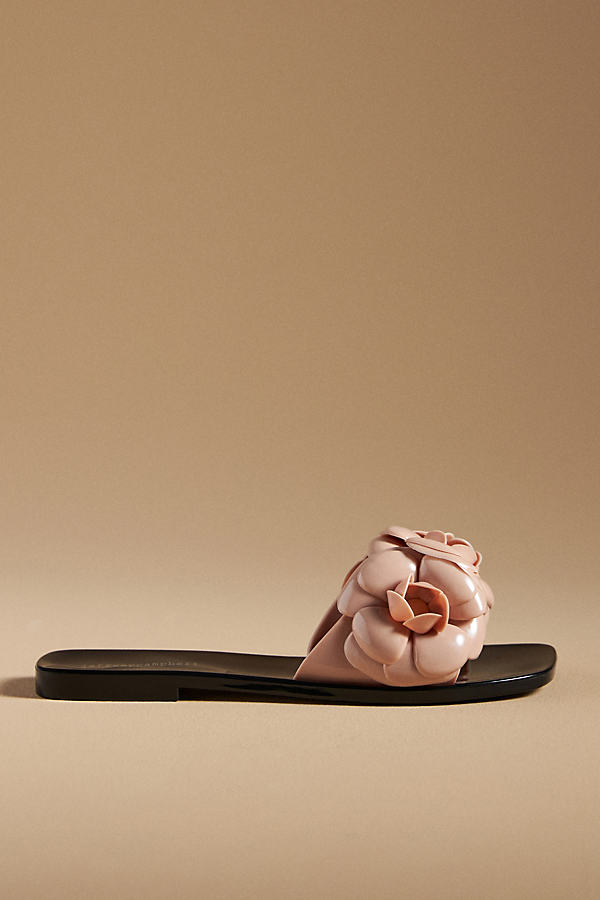 Shop Jeffrey Campbell Jelly Flower Slide Sandals In Pink
