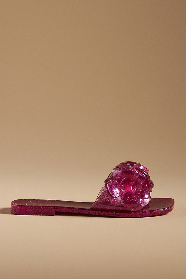 Jeffrey Campbell Jelly Flower Slide Sandals In Pink