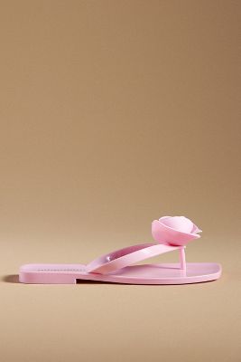 Jeffrey Campbell 3d Flower Thong Sandals In Pink