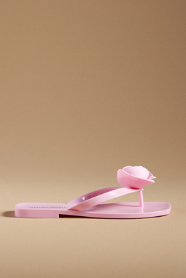 Jeffrey Campbell 3d Flower Thong Sandals In Pink