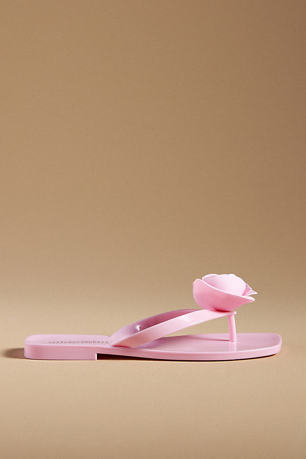 Jeffrey Campbell 3d Flower Thong Sandals In Pink
