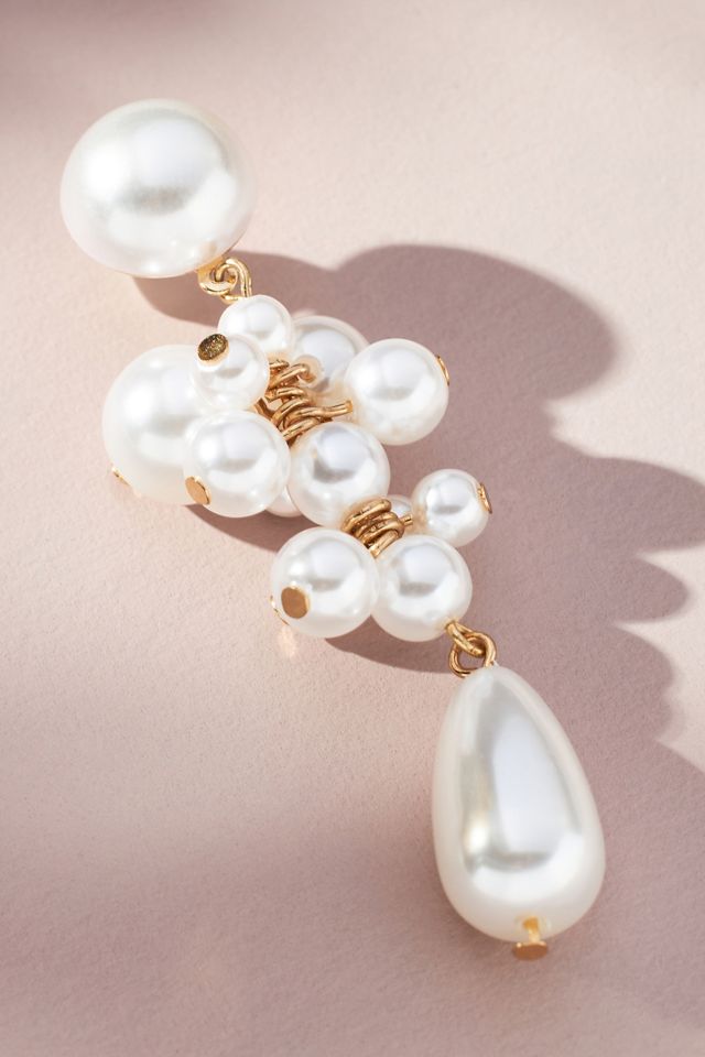 Clustered Pearl Drop Earrings #1