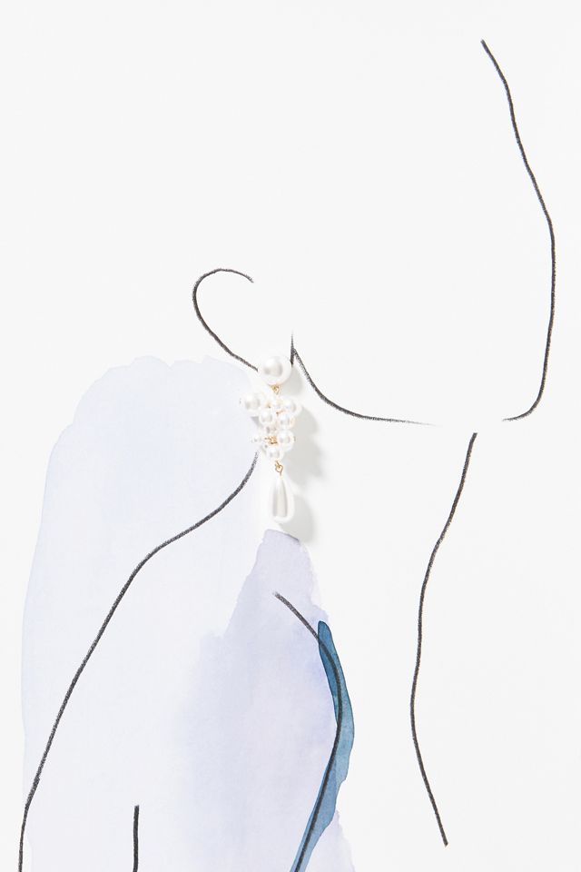 Clustered Pearl Drop Earrings #2