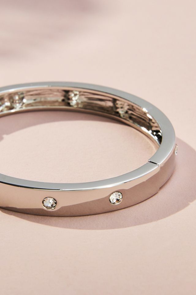 Crystal-Inset Thick Bangle Bracelet #1