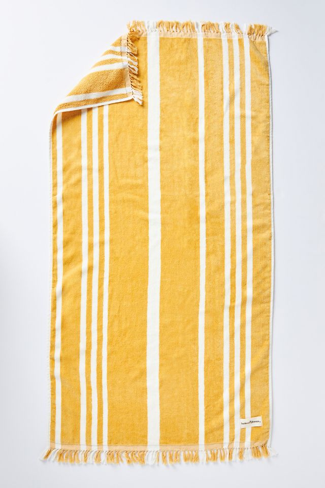 Business & Pleasure Co. Vintage Yellow Stripe Bath Towels, Set of 3 #2