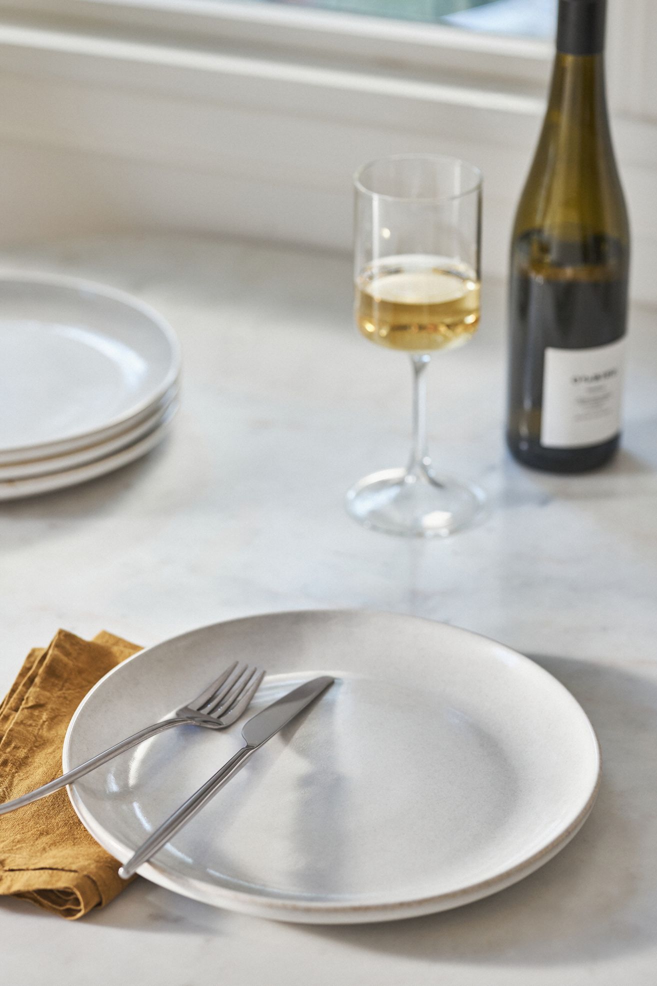 The Rowen Portuguese Stoneware Dinner Plates, Set of 4 - Salt, Set Of 4