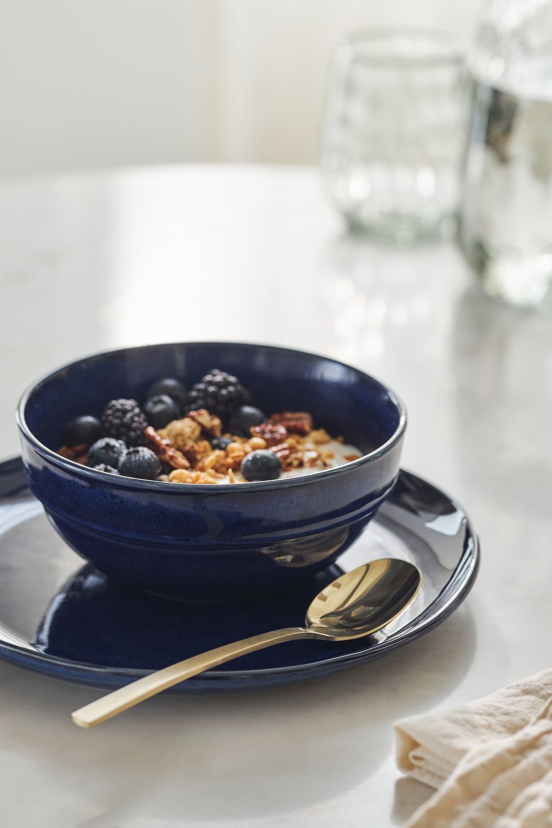 The Rowen Portuguese Stoneware Cereal Bowls, Set of 4 - Navy, Standard, Set Of 4