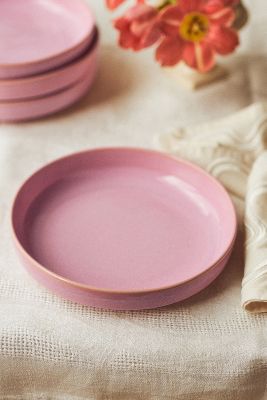 Anthropologie Ginny Low Bowls, Set Of 4 In Pink