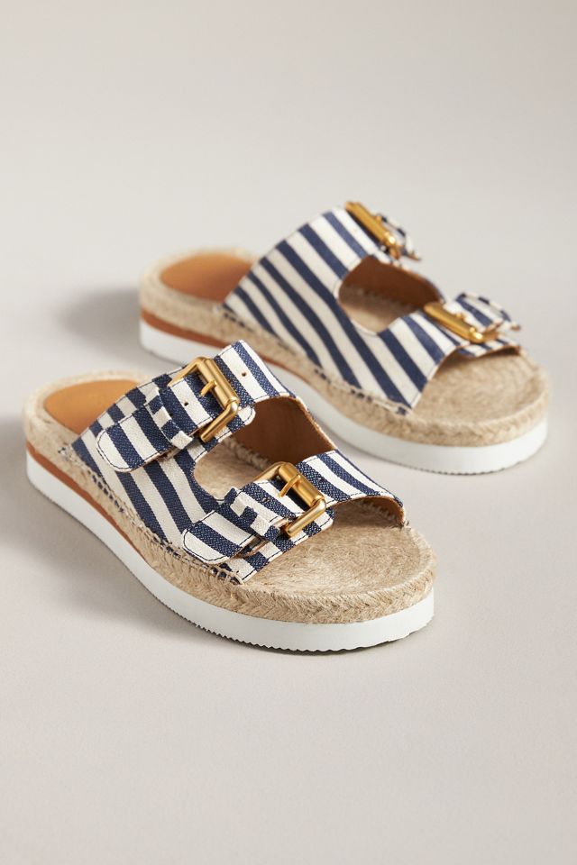 【関税込み】See by Chloe ブルー Glyn スライド See By Chloé Glyn platform espadrilles for Women - Gold in
