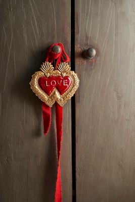 Burnished Heart Medallion, Red Love