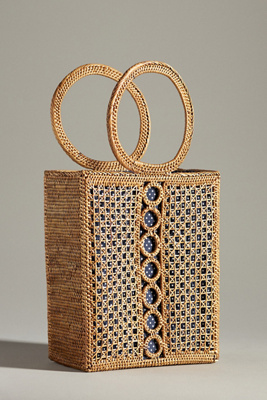 By Anthropologie Woven Textured Bali Tote