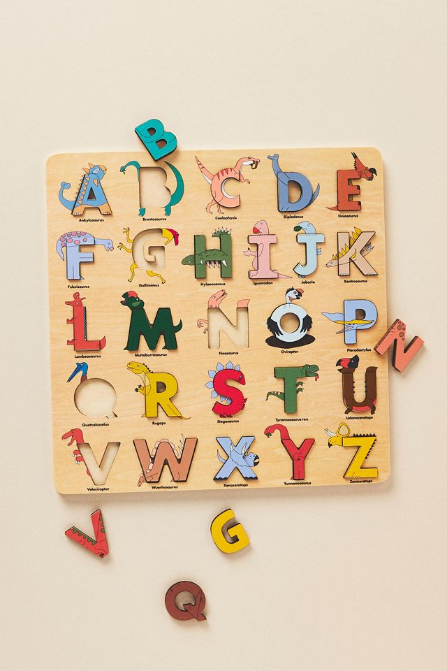 Dino Wooden Alphabet Puzzle – Alphabet Legends US