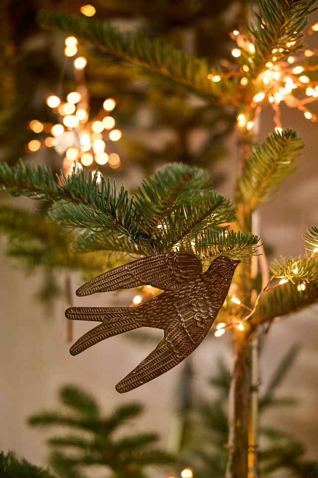 Golden Bird Ornaments, Set of 2 #2