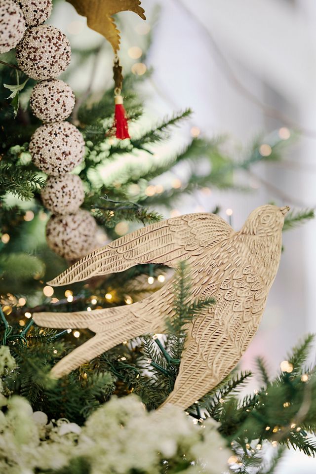Golden Bird Ornaments, Set of 2 #2