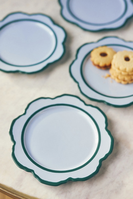 Anthropologie Lyla Solid Side Plates, Set Of 4 In Metallic