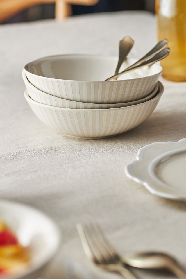 Lyla Striped Bowls, Set of 4 | Anthropologie