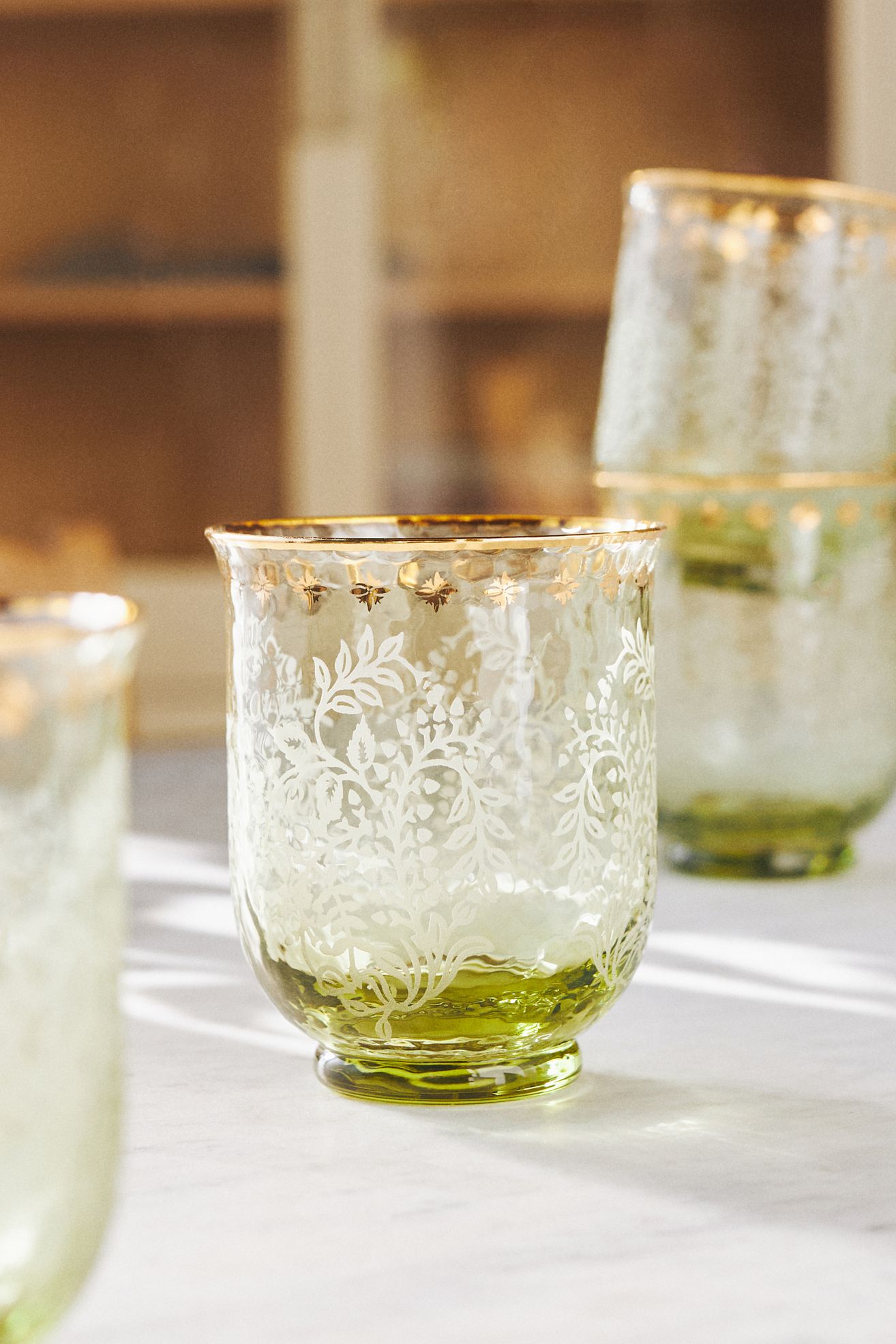 Sinna Stemless Wine Glasses, Set of 4 - Matcha, Standard, Set Of 4