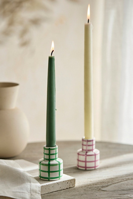 Checkered Ceramic Taper Holder