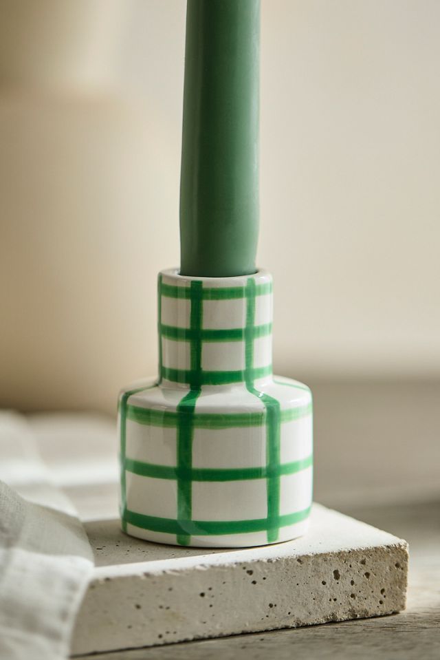 Checkered Ceramic Taper Holder #1