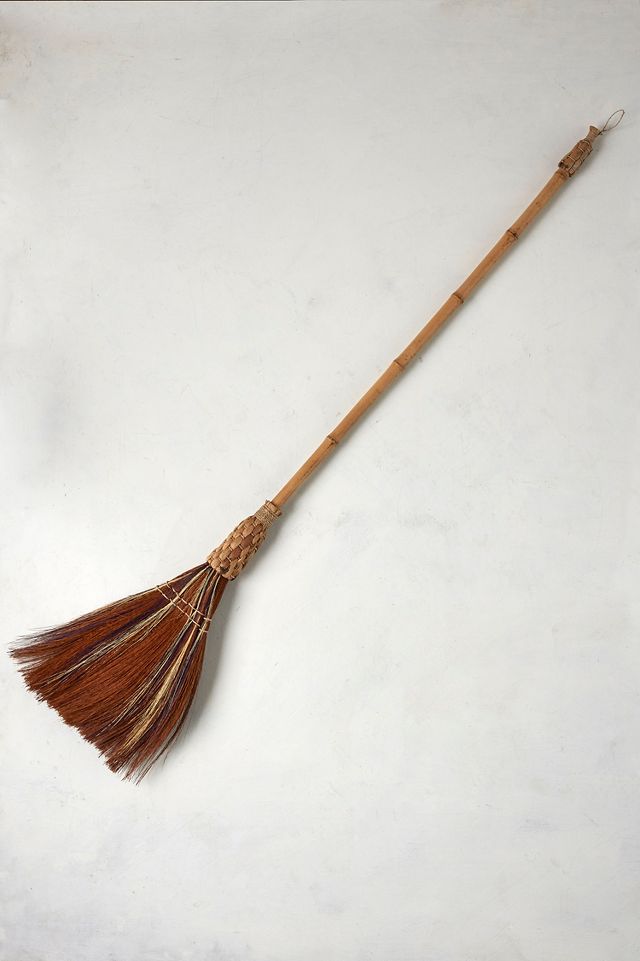 Wooden Handle Straw Broom #1