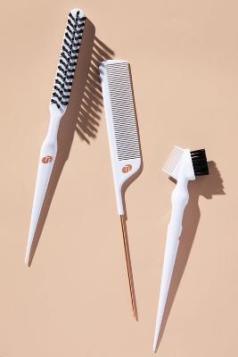 T3 Detail Set With Pintail Comb, Edge Brush, And Teasing Brush In White