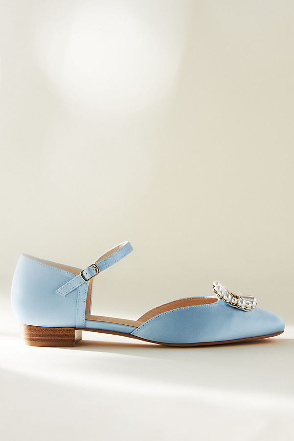 Shop Intentionally Blank Eliza Mary Jane Flats In Blue