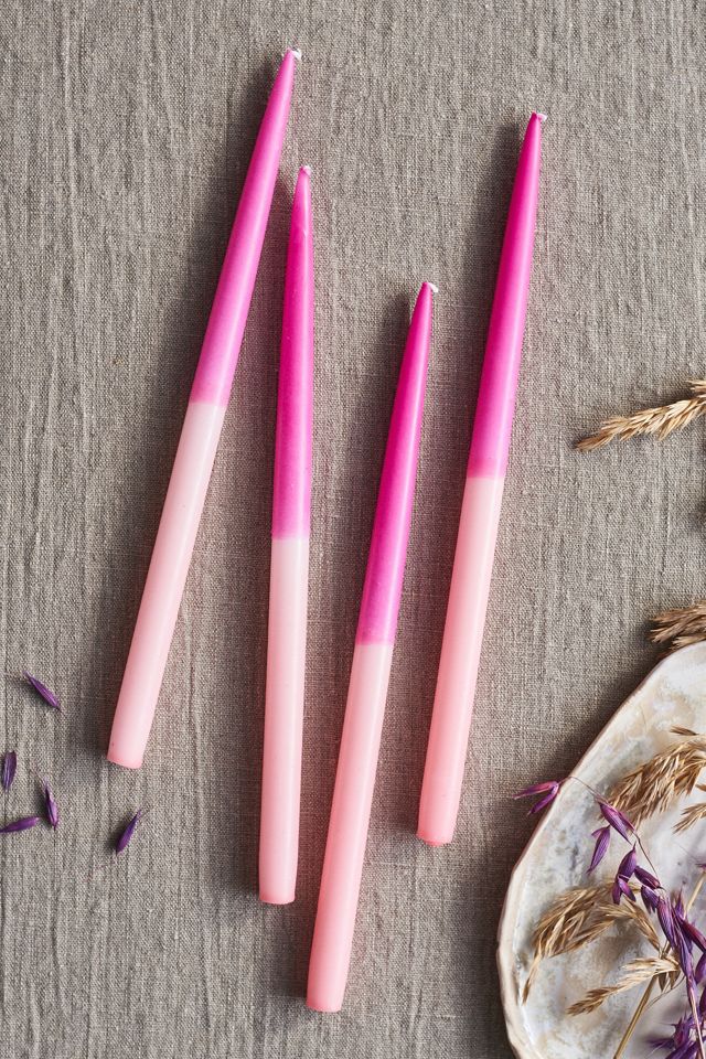 Thin Dip Dye Taper Candles, Set of 4 #1