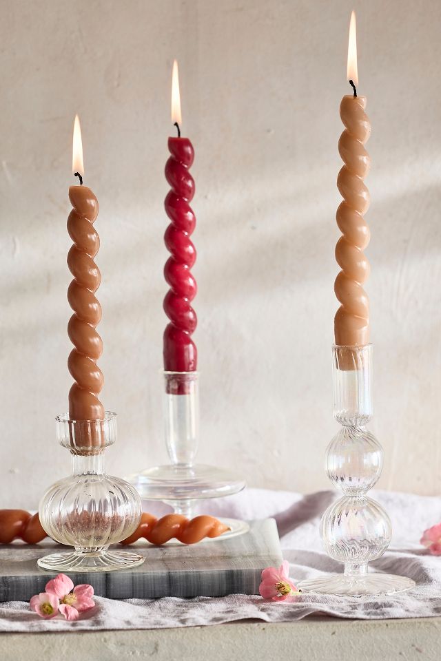 Twist Taper Candles, Set of 4 Brown Mix | Terrain