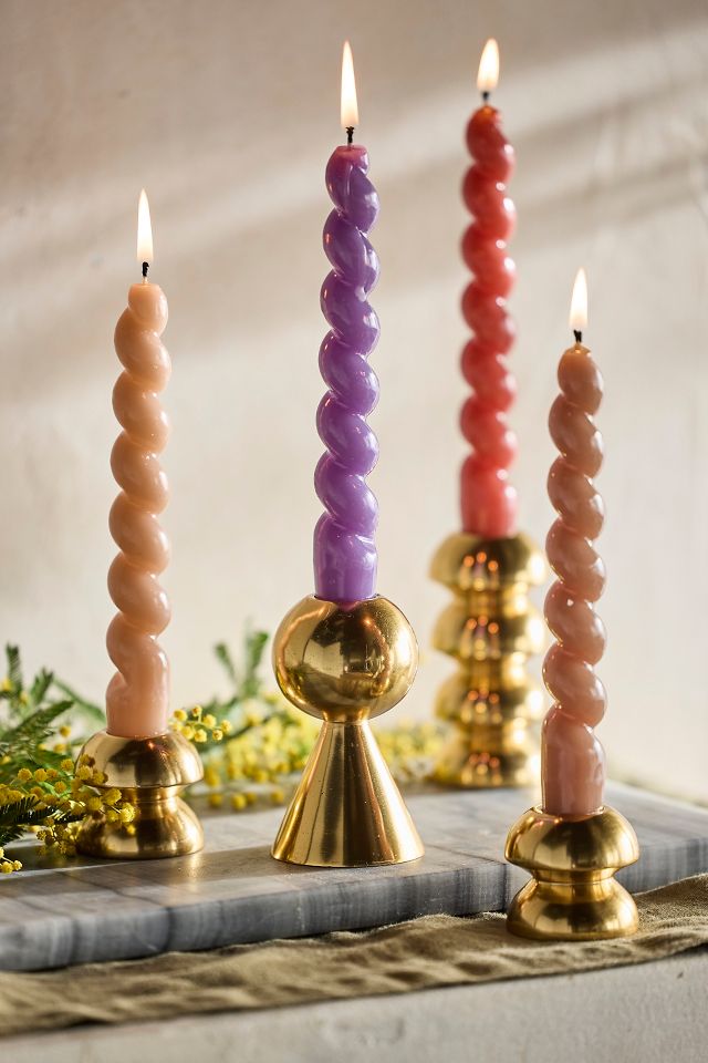 Twist Taper Candles, Set of 4 Purple Mix | Terrain