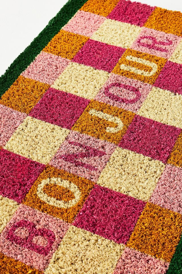 Bonjour Gingham Doormat #1
