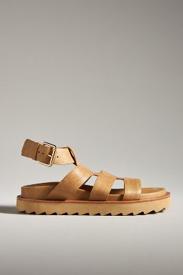 By Anthropologie Open-toe Fisherman Sandals In Yellow
