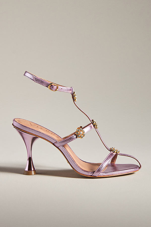 Vicenza Floral Cage Heels In Pink