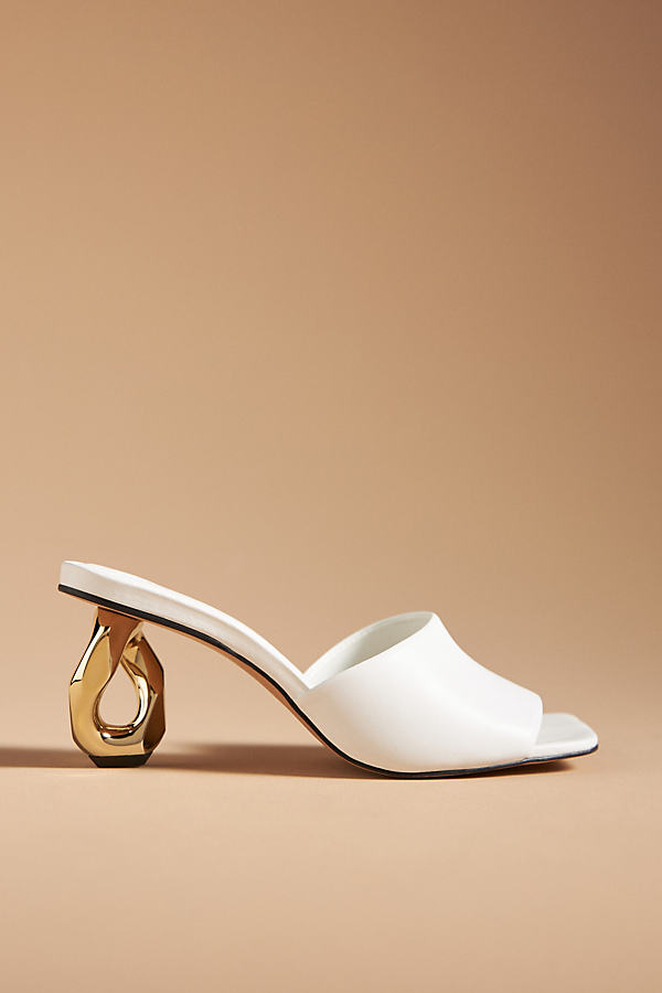 By Anthropologie Chain Heels In White