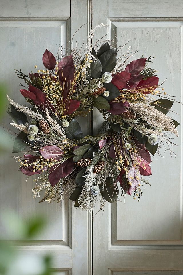Preserved Crimson + Cedar Wreath #2