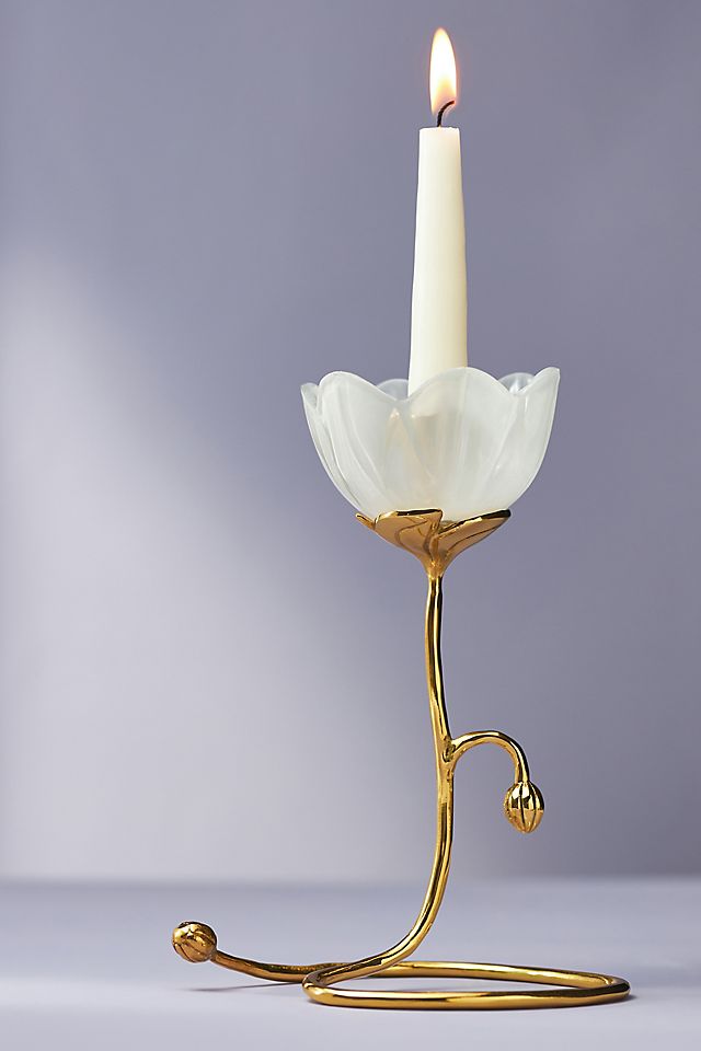 Assorted Sets of Vintage Tulip Top Glass Taper Candle Holders Assorted Sets of Vintage Tulip Top Glass Taper Candle Holders
