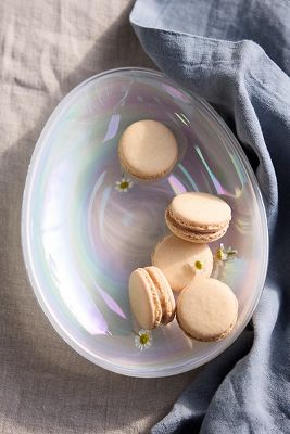 Iridescent Glass Egg Candy Dish