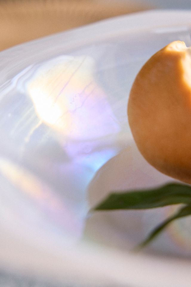 Iridescent Glass Pedestal Bowl #1